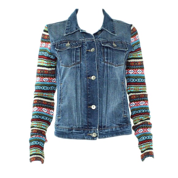 Cult of Individuality Knitted Sleeve Denim Jacket - Picture 1 of 2